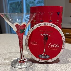 Lolita Red and White Martini Glass